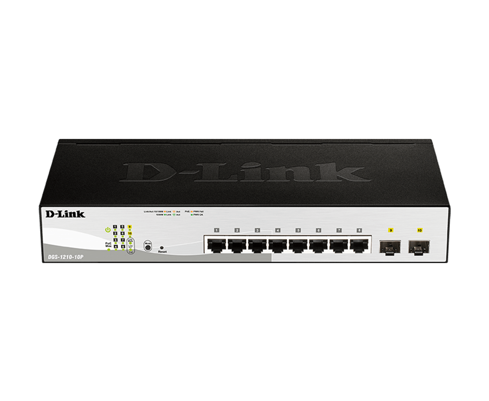 DGS-1210-10P 10-Port Gigabit Smart Managed PoE Switch with 130W